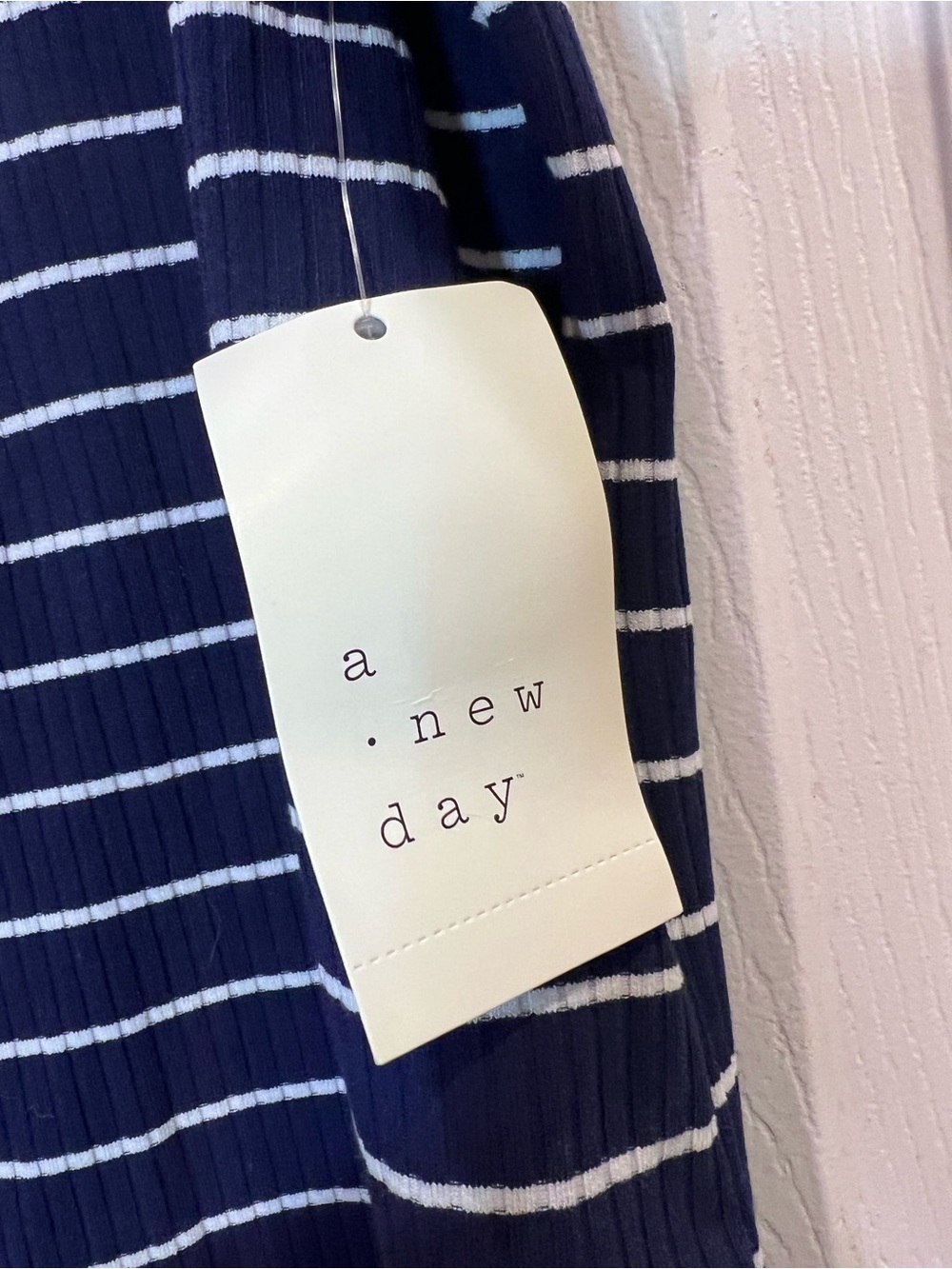 a new day Navy‎ and White Striped Ribbed Tank - Picture 6 of 6